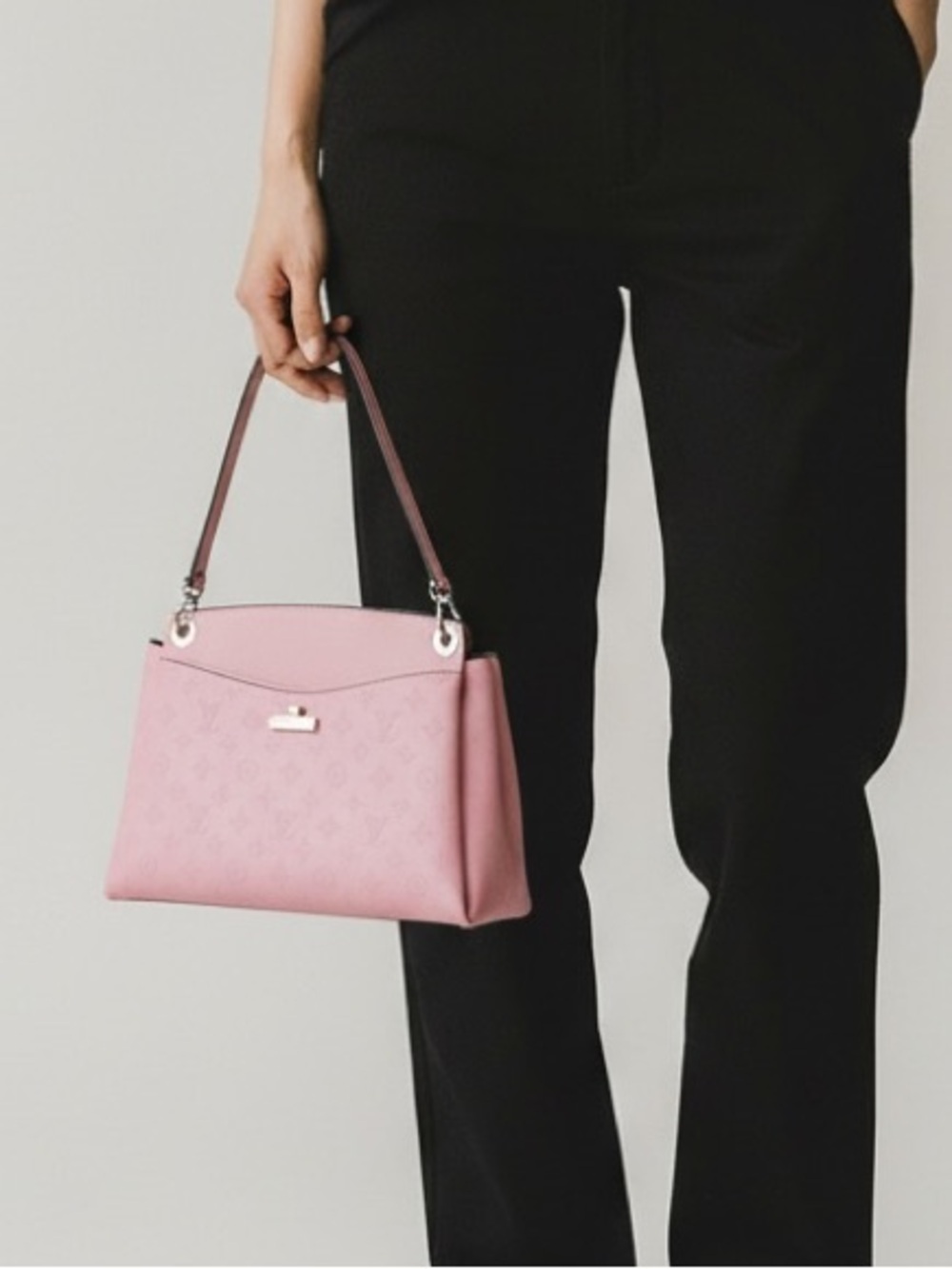Louis Vuitton Pink Top-Handle Satchel with Chocolate Strap